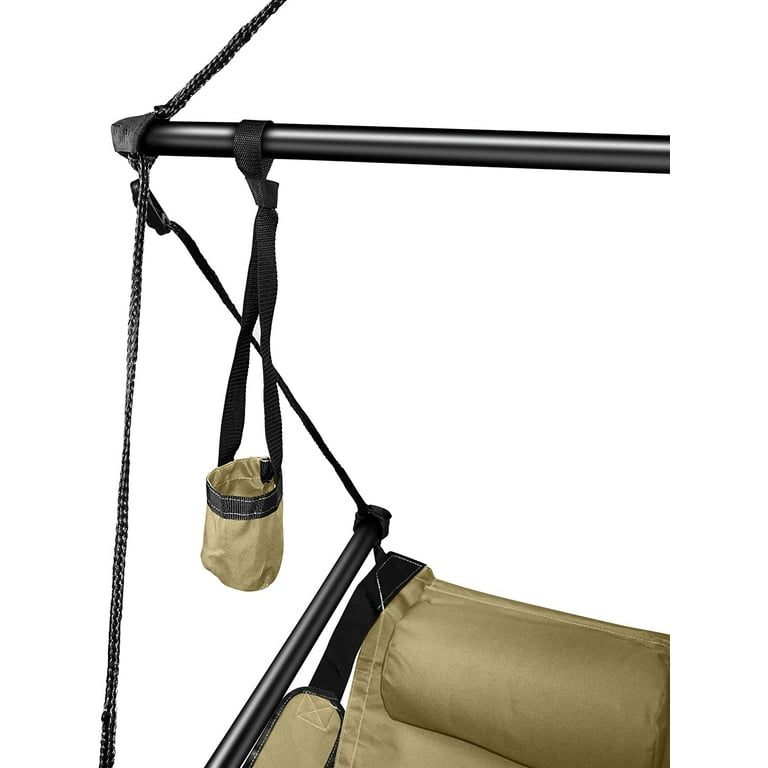 Hammaka Hanging Hammock Air Chair Aluminum Dowels Tan