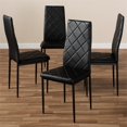 thumbnail image 3 of Baxton Studio Blaise Black Faux Leather Dining Chair (Set of 4), 3 of 5