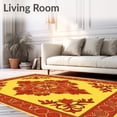thumbnail image 2 of ODIKA 5'x7' Machine Washable Non-Slip Area Rug, Elegant Floral Damask Reversible Trellis High Traffic Rug, Yellow, 611661, 2 of 7