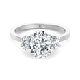 thumbnail image 4 of Croatia - Moissanite Oval Cut Lab Diamond Engagement Ring with Oval Side Stones, 4 of 5