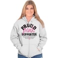 thumbnail image 5 of Proud Pink Ribbon Cancer Supporter Zip Hoodie Sweatshirt Women Brisco Brands S, 5 of 6