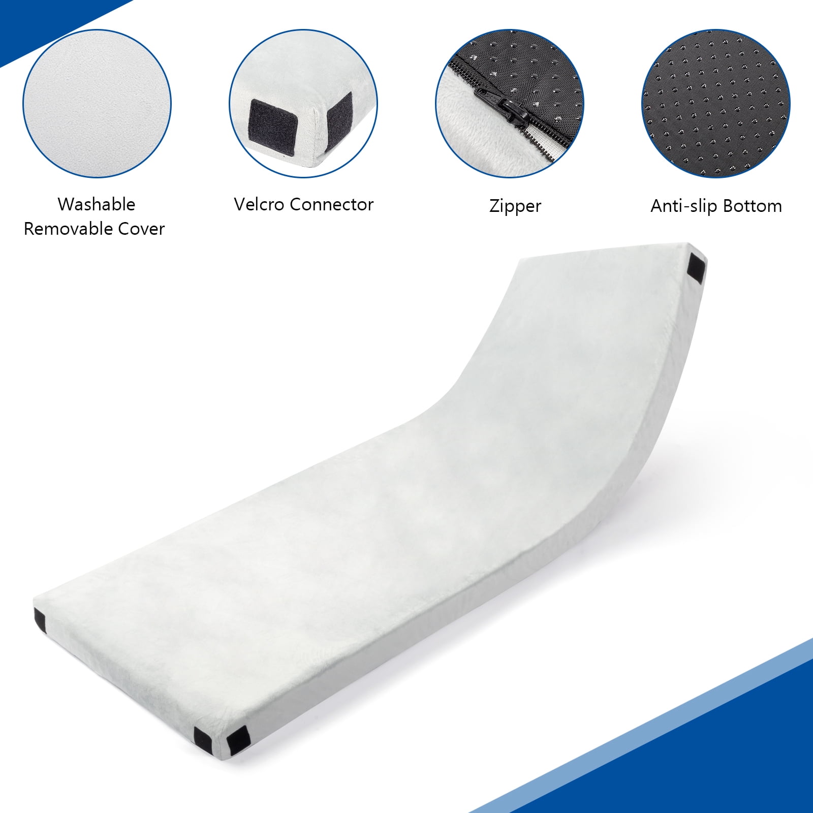 75"D x 38"W x 2.5"H Memory Foam Camping Mattress, Portable for Car, Tent & Indoor Use,Gray