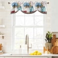 thumbnail image 4 of Tie Up Valances for Windows, Spring Botanical Adjustable Valance Curtains Window Treatment for Living Room/Bedroom, Blue Floral Vase Watercolor Rod Pocket Kitchen Curtains & Drapes 42x18 Inch, 4 of 9