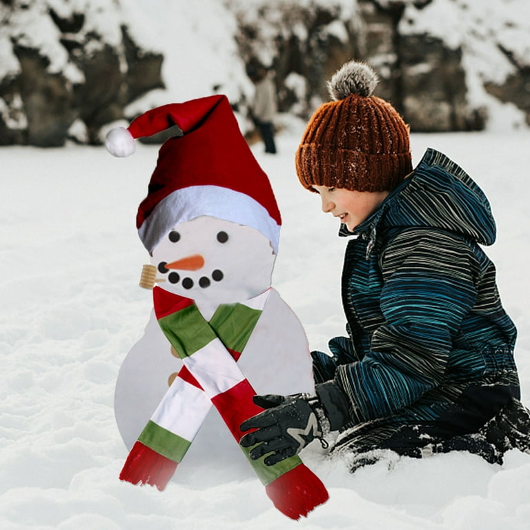 Herrnalise 13Pcs Build a Snowman Kit Snowman Crafts for Kids,Snowman DIY  Kit,Christmas Stocking Stuffers for Kids,Christmas Crafts Xmas Gift 