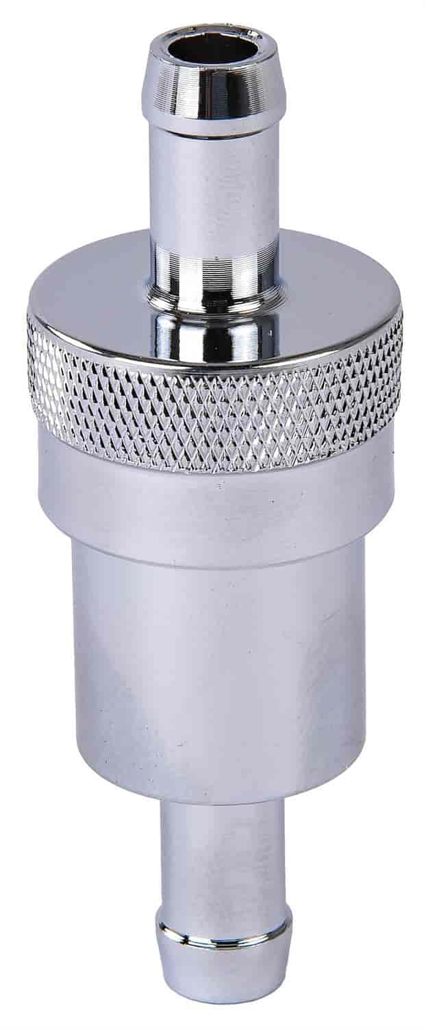 JEGS 15058 2Piece Inline Fuel Filter 3/8 in. Hose Barb Inlet/Outlet