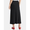 thumbnail image 3 of Time and Tru Women's Midi Pull On Slip Skirt, Sizes XS-XXXL, 3 of 5