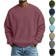 thumbnail image 1 of RKSTN Long Sleeve Shirts for Men Oversized Crewneck Slim Fits Pullover Waffle Weave Shirts Top Mens Casual Solid Round Neck Regular Fits Loose Comfy Everyday Versatile Tee Shirt Fall Spring Clothes, 1 of 7