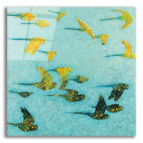 Epic Art 'Gilded Flight'  by Shirley Novak Acrylic Glass Wall Art, 12" x 12"