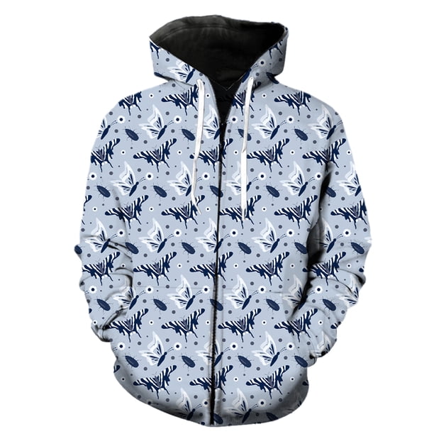 Sudadera con capucha y cremallera de mariposa de dibujos animados para hombre, sudaderas de manga larga, gran oferta de primavera 2024, chaquetas con capucha, estilo Harajuku, hip hop, para adolescent