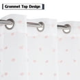 thumbnail image 2 of 2 Pcs Pompom Sheer Curtains, Grommet Top Jacquard Faux Linen Textured Voile Curtains, 2 of 9