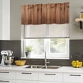 thumbnail image 4 of Brown Wooden Grain Curtain Valances for Windows, Kitchen Valance Window Treatments Panel 2 Pack, Farmhouse Country Vintage Texture Rod Pocket Short Curtains for Bathroom Bedroom 60 x 18 Inch, 4 of 8