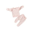thumbnail image 2 of Franhais 2Pcs Children Autumn Tracksuit, Floral Ruffled Long Sleeves Pullover + Bowknot Pants for Girls, 6 Months to 4 Years, 2 of 9