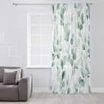 thumbnail image 3 of Eucalyptus Semi Sheer Curtains Drapes for Living Room, Bedroom, French Doors Window 63 Inches Long, Ombre Greenery Round Leaves Succulent Plant Rod Pocket Chiffon Curtain Drapery Voile Drape Panel, 3 of 6
