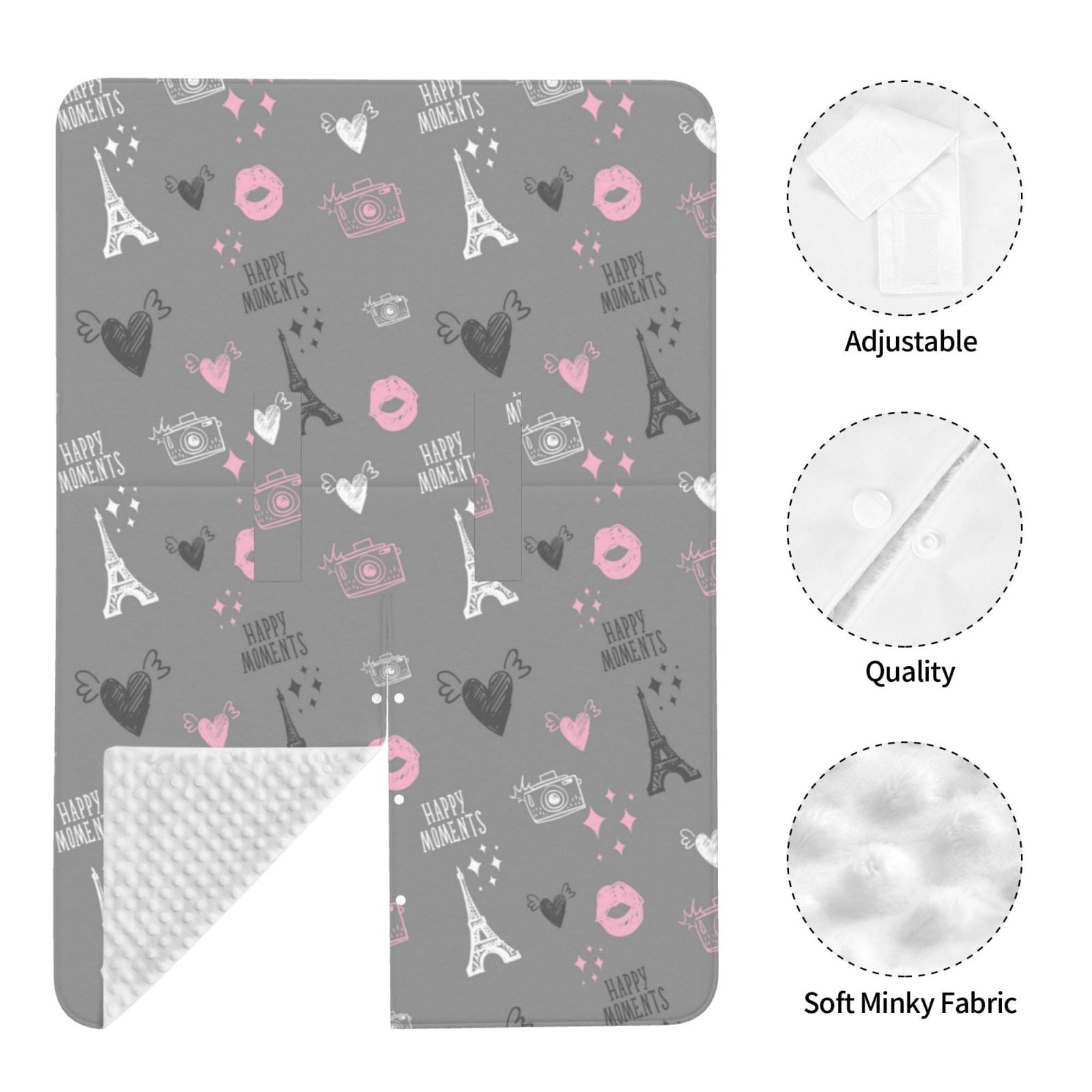 Car Seat Cover Baby - Eiffel Tower Vibrant Breathable Infant Car Seat Cover for Baby Carseat, Lightweight Comfort Baby Essentials Must Haves Newborn Stuff for Girl Boy