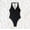Black, variant on MOJOGO Women's Sequin Deep V One-Piece Swimsuit High-Cut Leg Swimwear Trendy Swimwear for Pool Party Beach Bathing Suits S