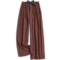 thumbnail image 2 of PNTUTB Women's Leisure Comfortable Solid Color High Elastic High Waist Loose Wide Leg Pants, 2 of 5