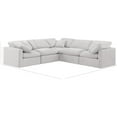 thumbnail image 3 of Meridian Furniture Indulge 158.5" Velvet L-Shaped Modular Sectional in Cream, 3 of 10