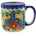 thumbnail image 3 of Polish Pottery 11 oz Mug (Bold Poppies Theme) Signature UNIKAT Hand Painted in Boleslawiec, Poland + Certificate of Authenticity, 3 of 6