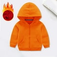 thumbnail image 2 of Hoodies for Boys Orange Full Zipper Hoodies Casual Long Sleeve Classic Hoodie Fall Clothes Toddler Girl Clothes 18-24 Months Boys Girls Fashion, 2 of 5