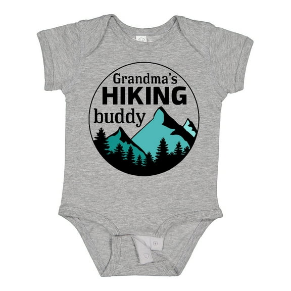 Inktastic Grandma's Hiking Buddy with Mountains and Trees Boys or Girls Baby Bodysuit