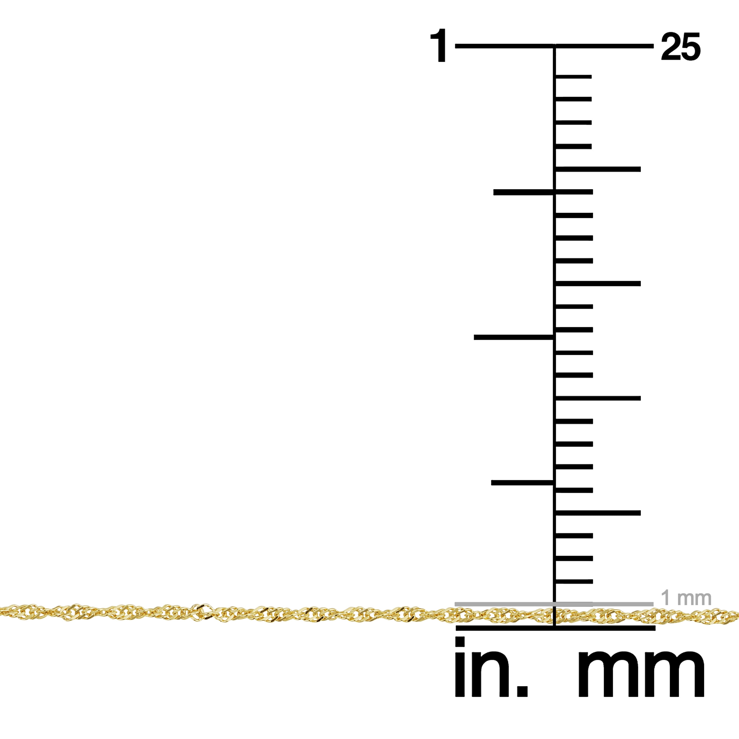 KoolJewelry 14k Yellow Gold Filled Singapore Chain Pendant Necklace (1 mm, 18 inch)