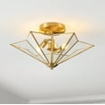 thumbnail image 4 of SAFAVIEH Haruna 16 in. Glam 2-Light Brass Gold Iron Mount Light with Iron Shade, 4 of 8