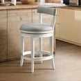 thumbnail image 2 of Alaterre Furniture Hanover Swivel Low Back Counter Height Bar Wood Stool, White and Gray, 2 of 14
