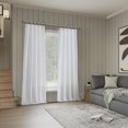 thumbnail image 5 of No. 918 Anders 2-pack Faux Linen 3-in-1 Versatile Hanging Semi-Sheer Back Tab/Rod Pocket Curtain Panel Pair with Ring Clips, White, 37"W x 84"L (2 Panels), 5 of 8