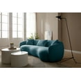 thumbnail image 4 of Kevinplus 93.6" Modern Curved Sofa with 3 Pillows 4-Seat Mid Century Cloud Sofa Boucle Fabric Couch for Bedroom Office Apartment (Blue), 4 of 10