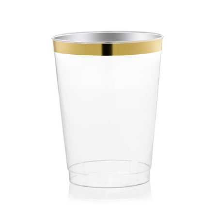 - Host & Porter Gold Rim Plastic Cups, 10oz, 25 Count