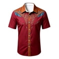 thumbnail image 3 of Kiijoy Toddler Boys Western Cowboy Shirt Short Sleeve Button Down Shirt Top, 3-4 Years, 3 of 3