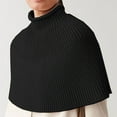 thumbnail image 2 of Fgnfyis Women Autumn Winter Casual Knitted Turtleneck Cape Shawl Outerwear Black L, 2 of 3