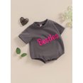 thumbnail image 3 of SUNSIOM Mother Daughter Matching Clothes, Letter Embroidery Short Sleeve Round Neck Romper T-Shirt for Summer, 3 of 7