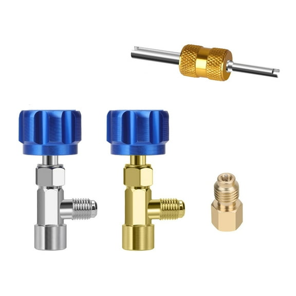 TAPDRA R1234YF Can Tap and Valve Core Remover Tool Set Brass for Automotive AC System Recharge Maintenance Universal Fit