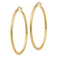 thumbnail image 2 of 10k Diamond-cut 2mm Round Tube Hoop Earrings, 2 of 4