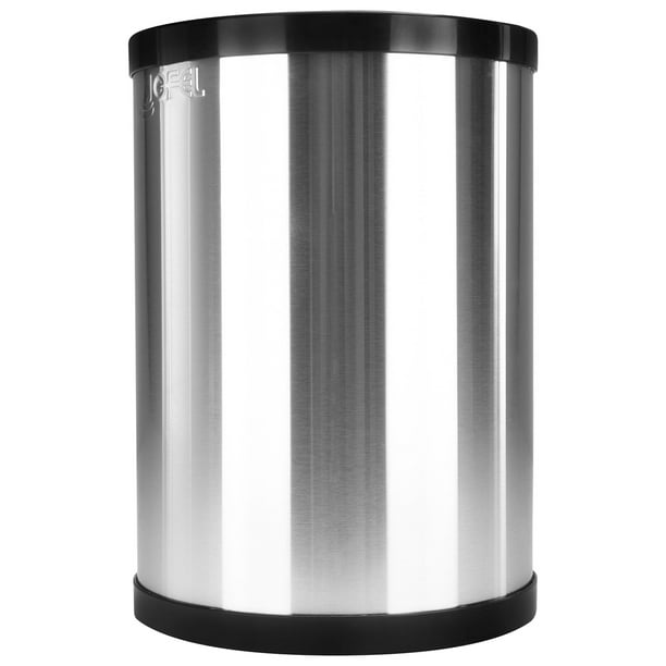 Bote de Basura Redondo Jofel Acero Inoxidable Sin Tapa Capacidad 10L 30 cm alto 22 cm diametro