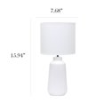 thumbnail image 4 of Simple Designs 15.94" Glow & Flow Minimalist Grooved Ceramic Table Lamp, Monochromatic Fabric Shade, Textured Accent Lighting, For Bedroom, Office, Living Room,Off White, 4 of 6