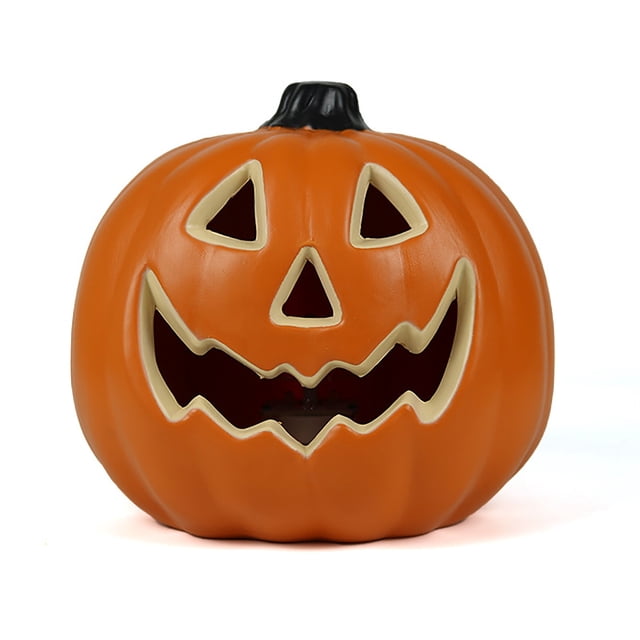 HUASHENG Halloween Pumpkin Decorations Indoor LED Light Up Pumpkins Decor Halloween Decorations Large Pumpkin Figurines Funny Pumpkin Statue For Porch Home Halloween