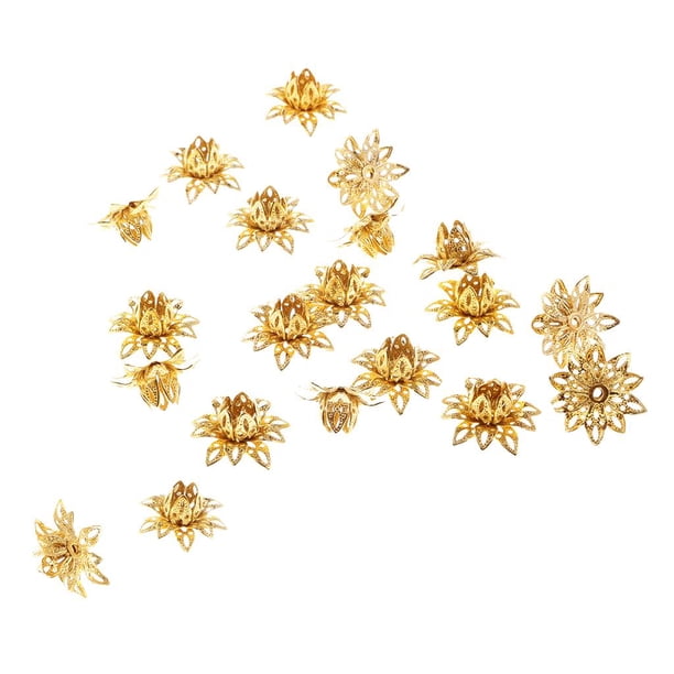 20 Bolas Hermosas Del 16m M de Las PC para La Fabricación de La Joyería , Oro Gloria Gorra de cuentas