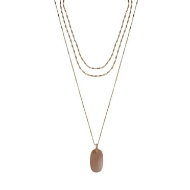 The Pioneer Woman - Women's Jewelry, Gold-tone Layered Chain and Semi-precious Stone Pendant Necklace Set