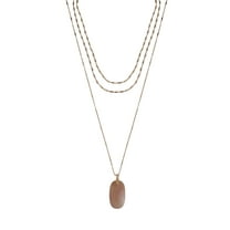 The Pioneer Woman - Women's Jewelry, Gold-tone Layered Chain and Semi-precious Stone Pendant Necklace Set