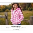 thumbnail image 5 of TrailCrest by Treel Kids Hooded Fleece Jacket – Warm Zip Up Plaid Coat with Pockets, Checkered Winter Outerwear, Pink & White Plaid, 3T, 5 of 9