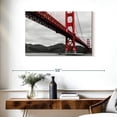 thumbnail image 3 of Elephant Stock Golden Gate Bridge Pop Wall Art - Horizontal Canvas Wall Art - Living Room Wall Decor - Architecture Canvas - Red And Gray Decor - 36" x 24", 3 of 8