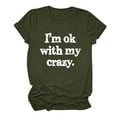 thumbnail image 6 of Women's Fashion Dressy Casual Tops Funny Letter Print Tees Short Sleeve Loose Fit Flowy Tunic Tops Comfy Casual Shirts Round Neck Blouse Vintage Summer Clothes for Teen Girls Army Green T Shirts XXL, 6 of 8