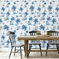 thumbnail image 4 of S4Sassy Peel and Stick Wall Covering, Tropical Palm & Sailboat Removable Wall Wrap - Blue Instant Walls Makeover Mural for Bathroom, Laundry Room, Closet - Self-Adhesive Wallpaper Vinyl -25"x240", 4 of 8