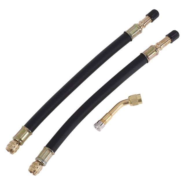 1 juego de extensión de válvula de llanta de cobre de 135 grados con extensor de vástago de llanta de plástico duradero de 210 mm para automóvil, motocicleta, RV, camión, bicicleta