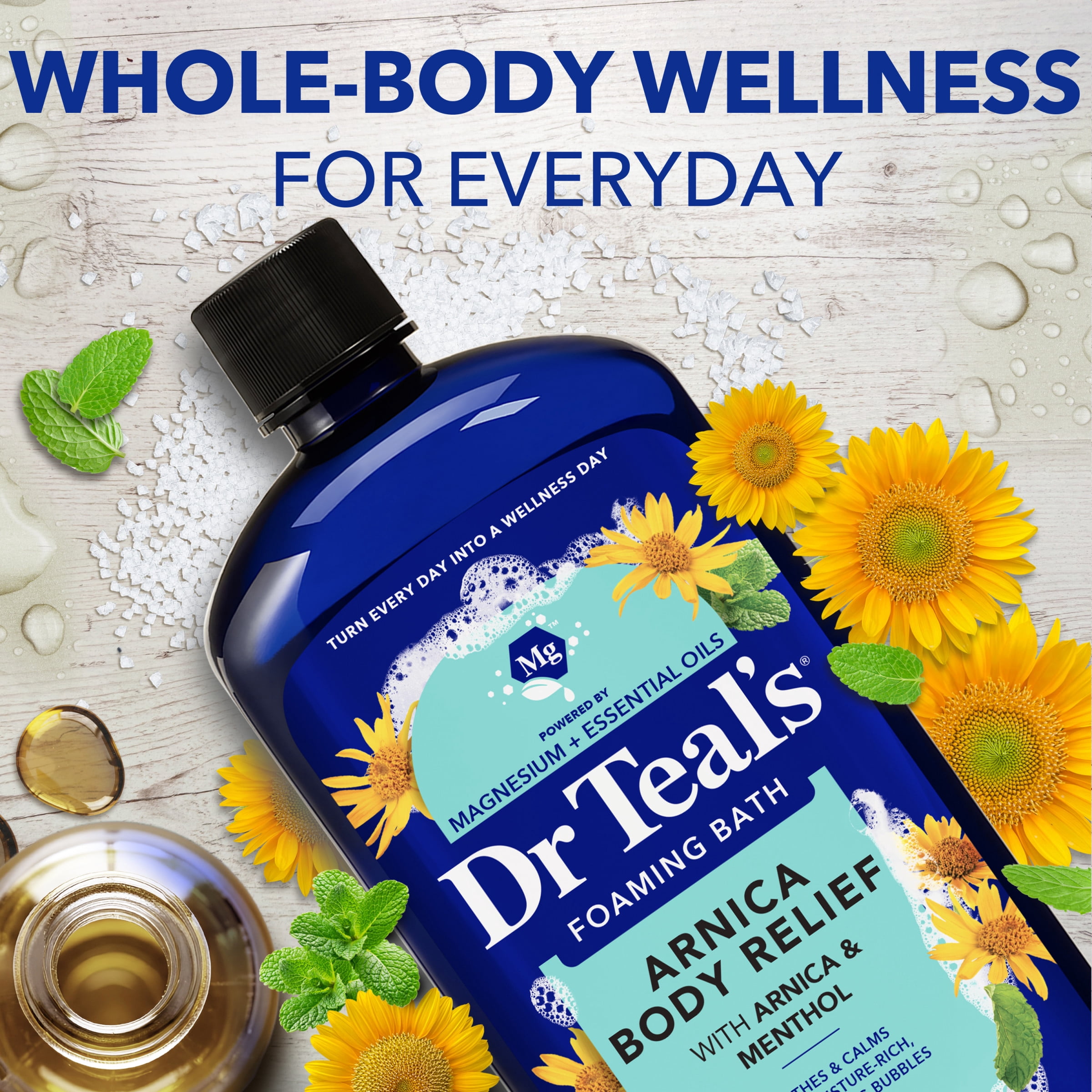 Dr Teal's Arnica Body Relief Foaming Bubble Bath with Pure Epsom Salt, 34 fl oz
