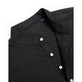 thumbnail image 5 of sogami Men's Long Sleeve Cotton Linen Shirts Band Collar Button Down Shirt, 5 of 7