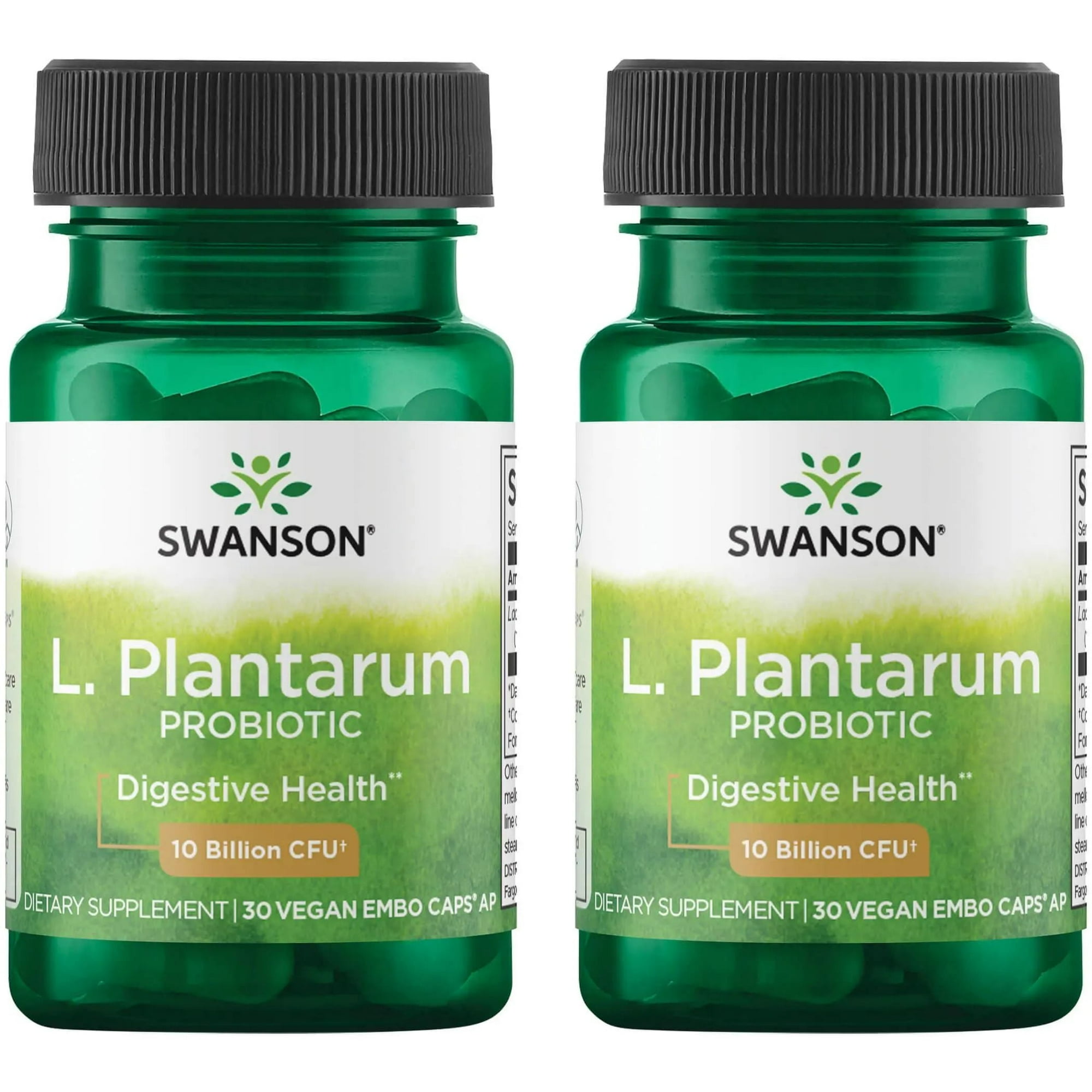 Swanson L. Plantarum - Digestive Supplement Promoting Gastrointestinal Balance & Bowel Regularity - Natural Formula to Help Reduce Bloating - (30 Veggie Capsules) (2 Pack)