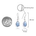 thumbnail image 5 of Simple Elegance Sterling Silver Teardrop Blue Shell Inlay Dangle Earrings, 5 of 6